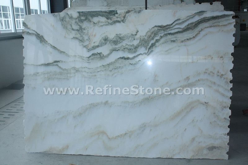 cloudy green marble slab