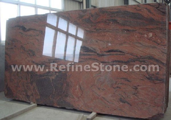 multicolor red granite slab