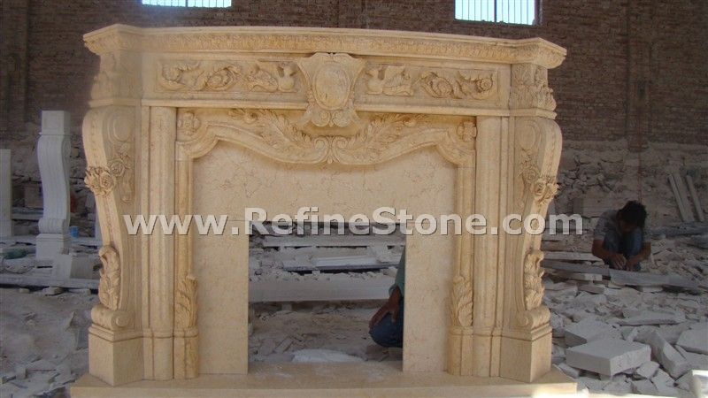 Carved fireplace and fireplace surrounds,European mantel,C4555