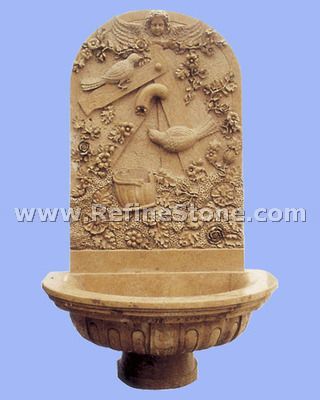 Yellow marble water fountain