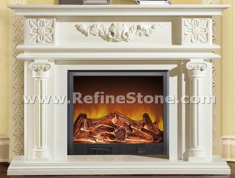 Carved fireplace and fireplace surrounds,Pure white fireplace,C4600