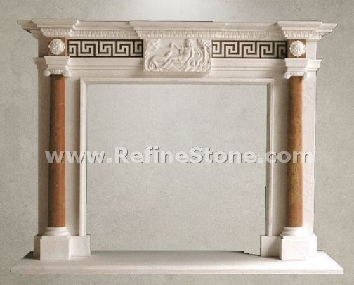 Carved fireplace and fireplace surrounds,Fireplace with relief,C4601