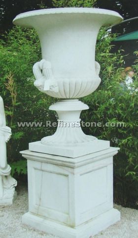 Garden white carving flowerpot