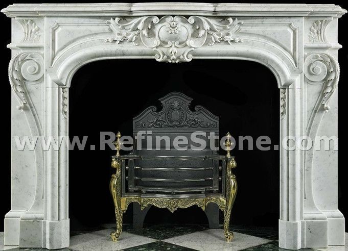 Polished white marble statue