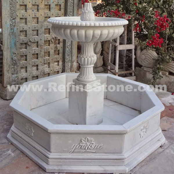 white marble garden water fountain