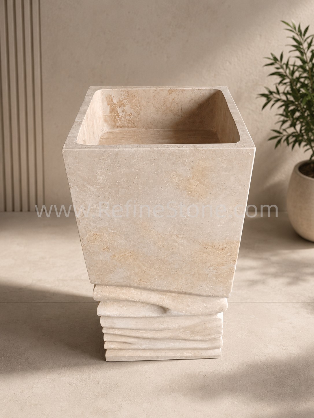 Travertine Pedestal sink