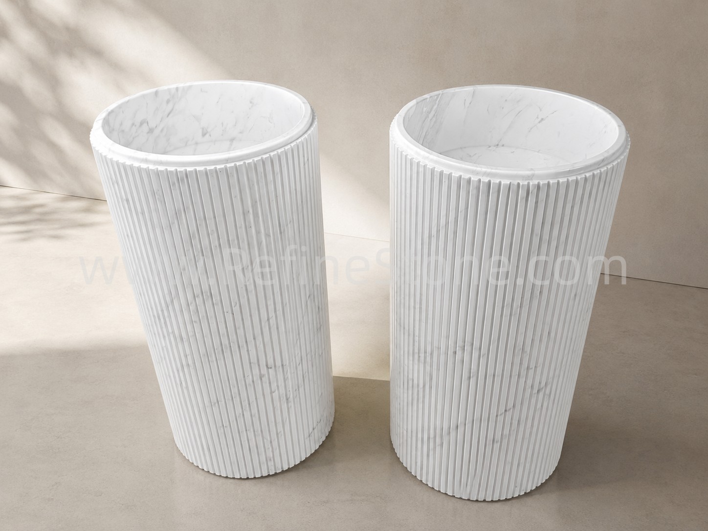 Volakas White pedestal sink