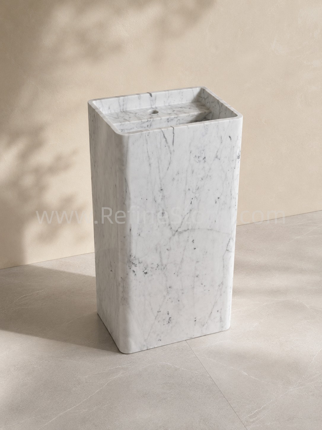 Carrara White pedestal sink